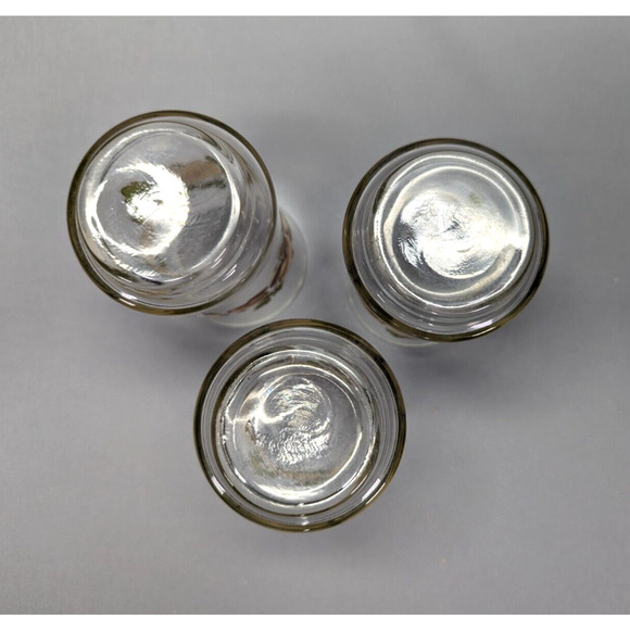 Libbey Franco Mushroom Leaves Drinking Glass Vintage 1970's Set of 3 - Picture 5 of 5